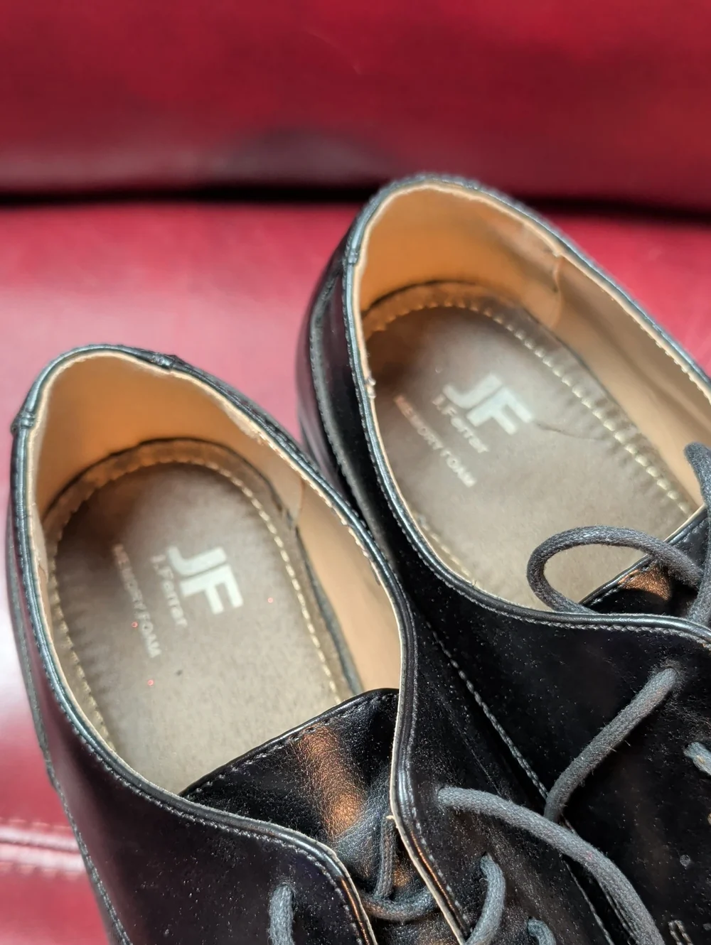 jf j.ferrar Black Cap-Toe Lace-Up Oxfords Men's Dress Shoes Size 11 W